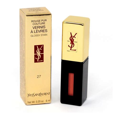 ysl glossy stain 27 peche cerra cola|ysl pur couture glossy.